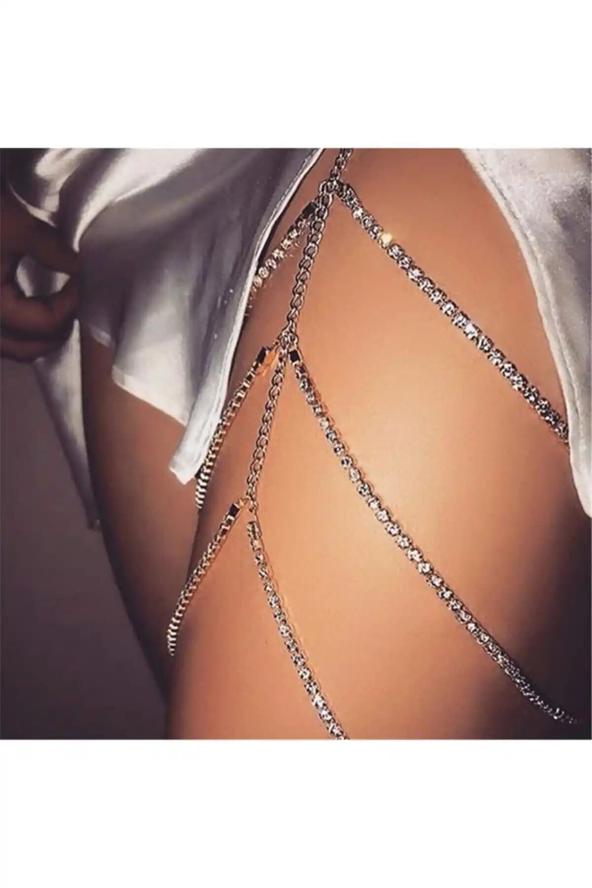 Şık Pırlanta Taşlı Bacak Aksesuarı: Ayarlanabilir Tasarım ve Işıltılı Stil