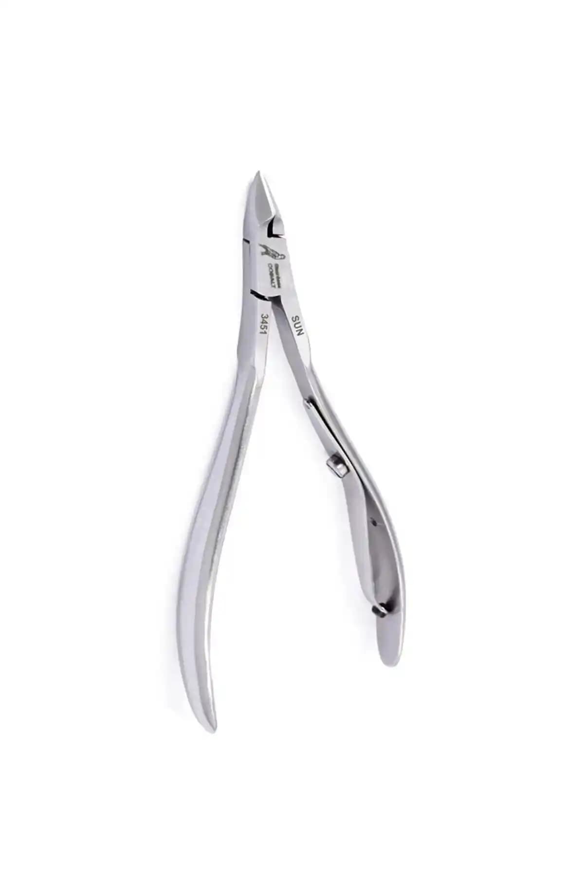 SUN Cobalt 3451 Kuşlu Manikür Pensi - 7 mm Uç, Hazır Bileyli, Profesyonel Tırnak Bakımı