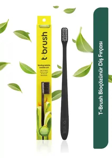 T-Brush Bioçözünür Vegan Diş Fırçası: Siyah Tasarım, Orta Sertlik ve Özellik Analizi