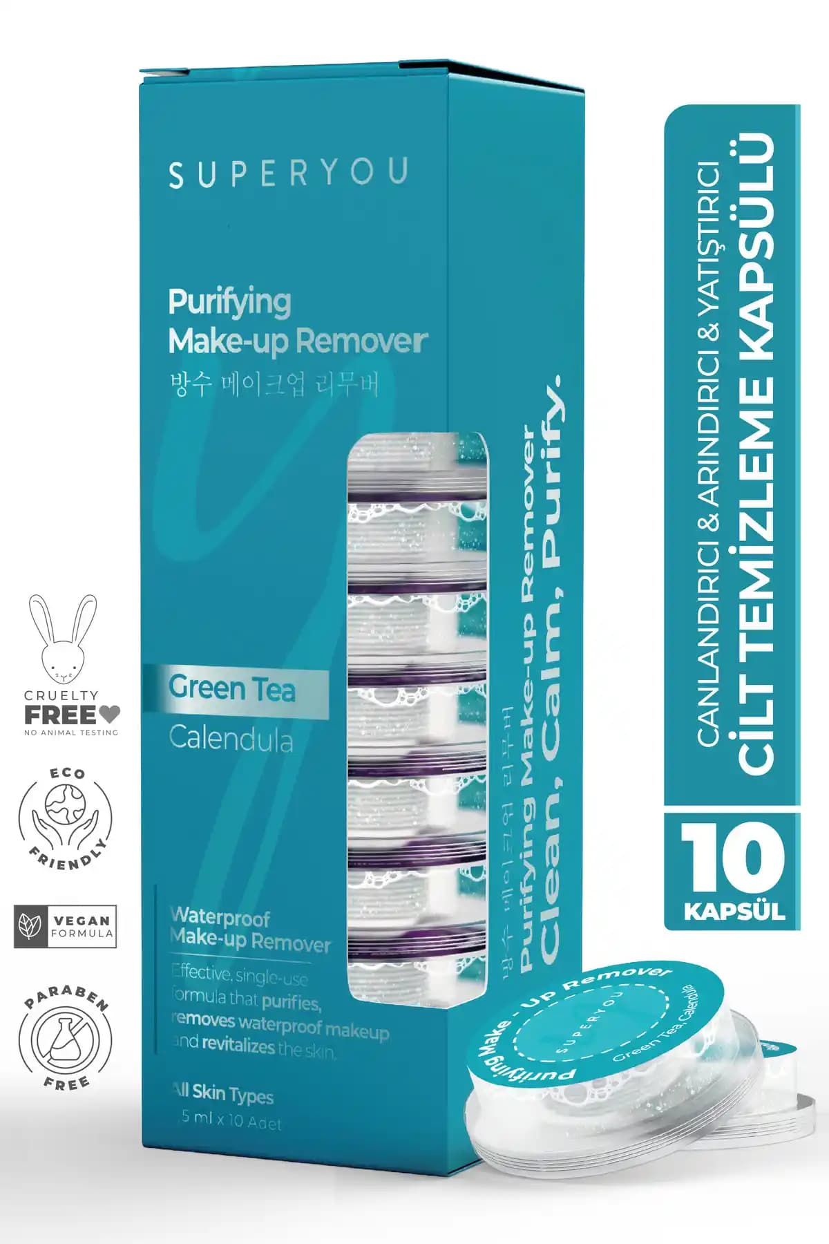 Türkiye menşeli kapsüllü yüz temizleyici: derin temizlik ve nazik yatıştırma sağlıyor