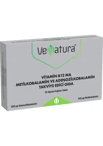 Venatura B12 Takviyesi: Metilkobalamin ve Adenozilkobalamin İçeren Ağızda Dağılan Tablet