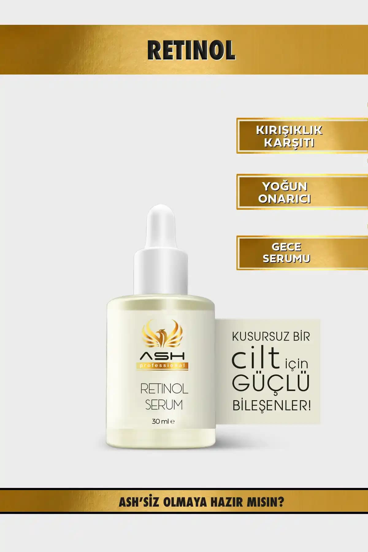 Ash Professional Retinol Serum: Yaşlanma Karşıtı Gece Bakımı ile Cilt Yenileme