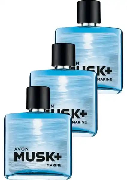 Avon Musk Marine Erkek Parfüm Edt 75 Ml Üçlü Set: Ferah ve Maskülen Koku Deneyimi