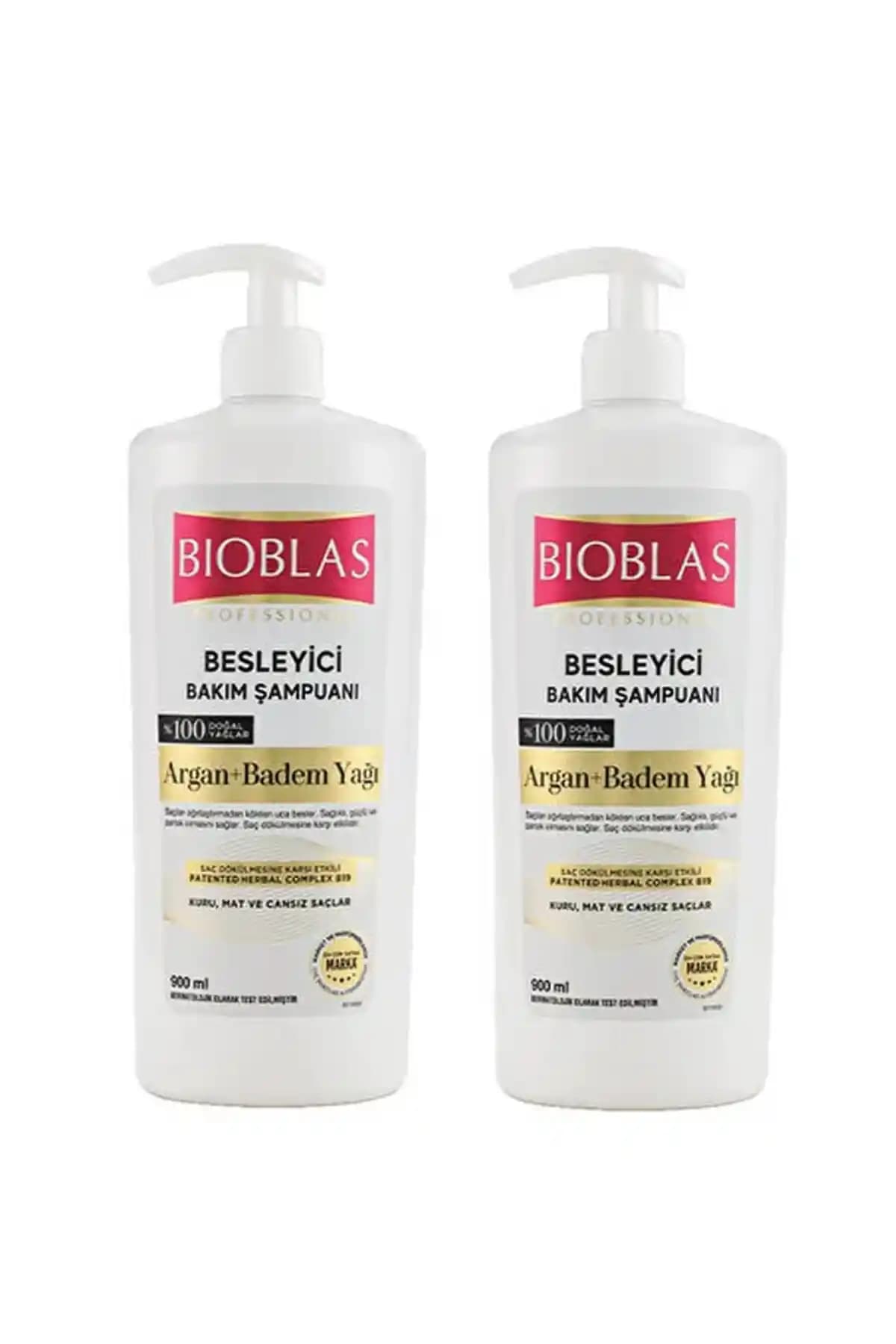 Bioblas Argan Badem Yağı 900 ml Şampuan ile Kuru Saçlar İçin Besleyici ve Onarıcı Bakım