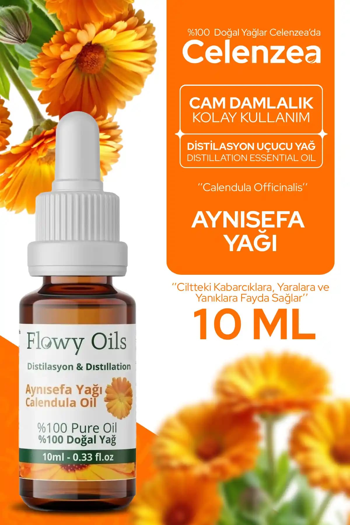 Celenzea Aynısefa Yağı %100 Doğal Bitkisel Uçucu Yağ Calendula Oil 10ml