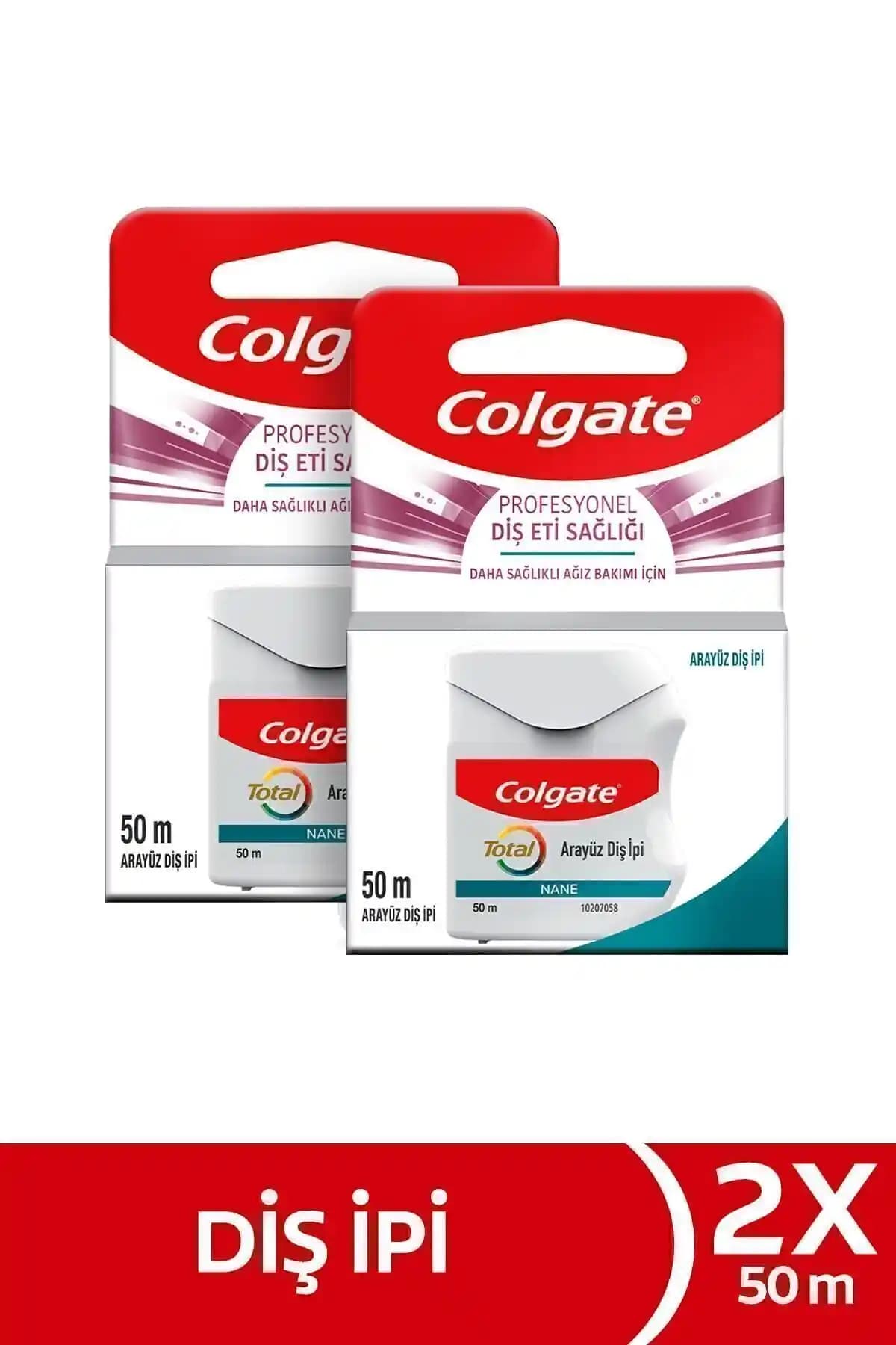 Colgate Total Profesyonel Diş Eti Sağlığı Arayüz Diş İpi 50 M x2 - Hassas ve Etkili Temizlik