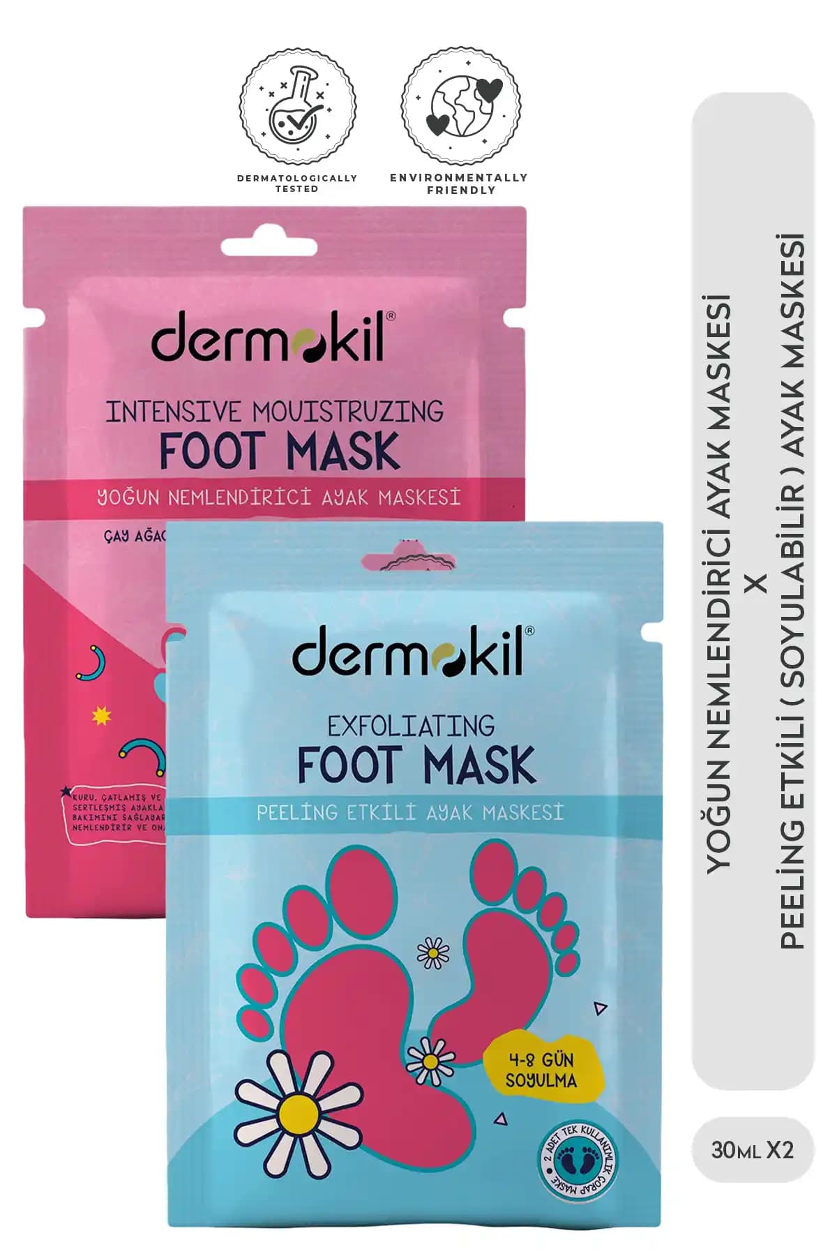 Dermokil Peeling Etkili ve Yoğun Nemlendirici Ayak Maskesi 2'li Set İncelemesi