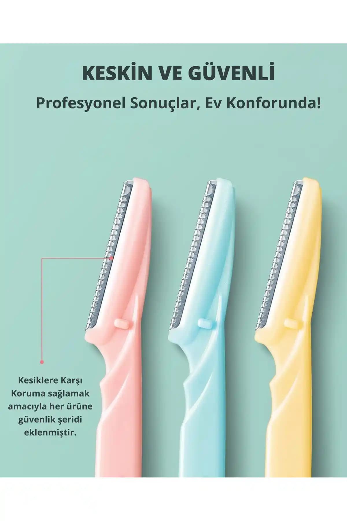 Dermotik Tırtıklı 3'lü Kaş-Bıyık-Vücut Usturası ile Çok Yönlü Kişisel Bakım Çözümü