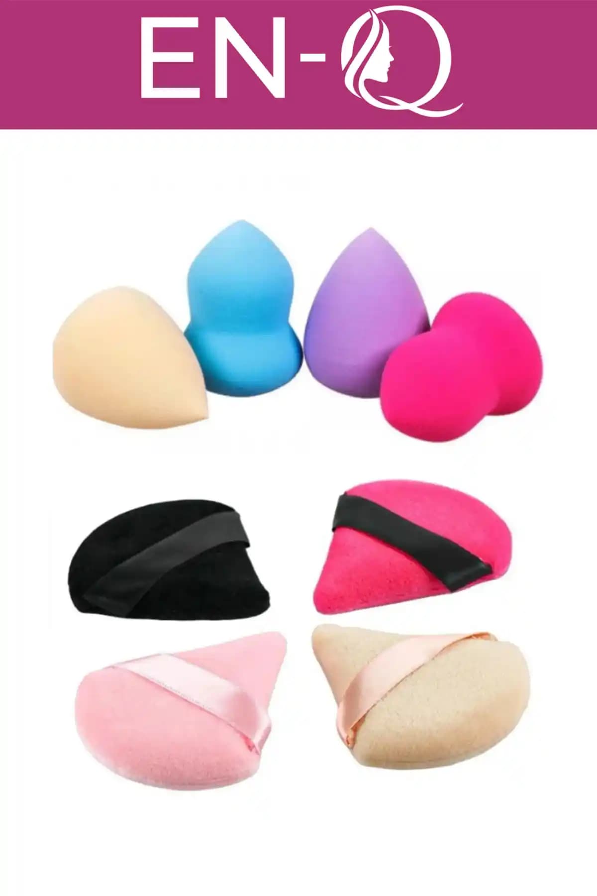 ENQ 8'li Profesyonel Makyaj Sünger Seti ile Kusursuz ve Doğal Makyaj Uygulaması