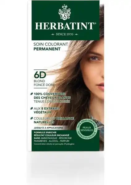 Herbatint Kalıcı Bitkisel Saç Boyası Koyu Altın Sarısı 6D 150 ML - Doğal ve Kalıcı Renk