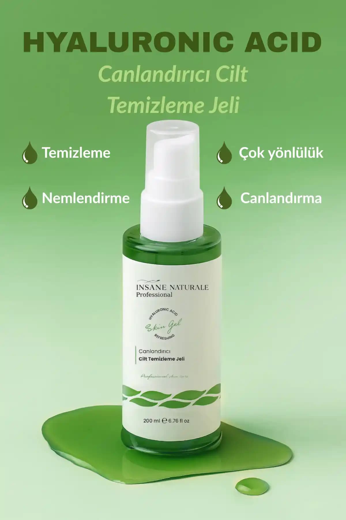 Insane Naturale Jel 200 ml - Arındırıcı ve Canlandırıcı Yüz Temizleme Jeli