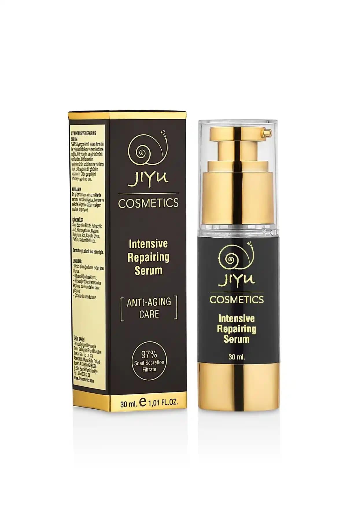 JIYU Yaşlanma ve Kırışıklık Karşıtı Salyangoz Özlü Nemlendirici Serum 30 ml