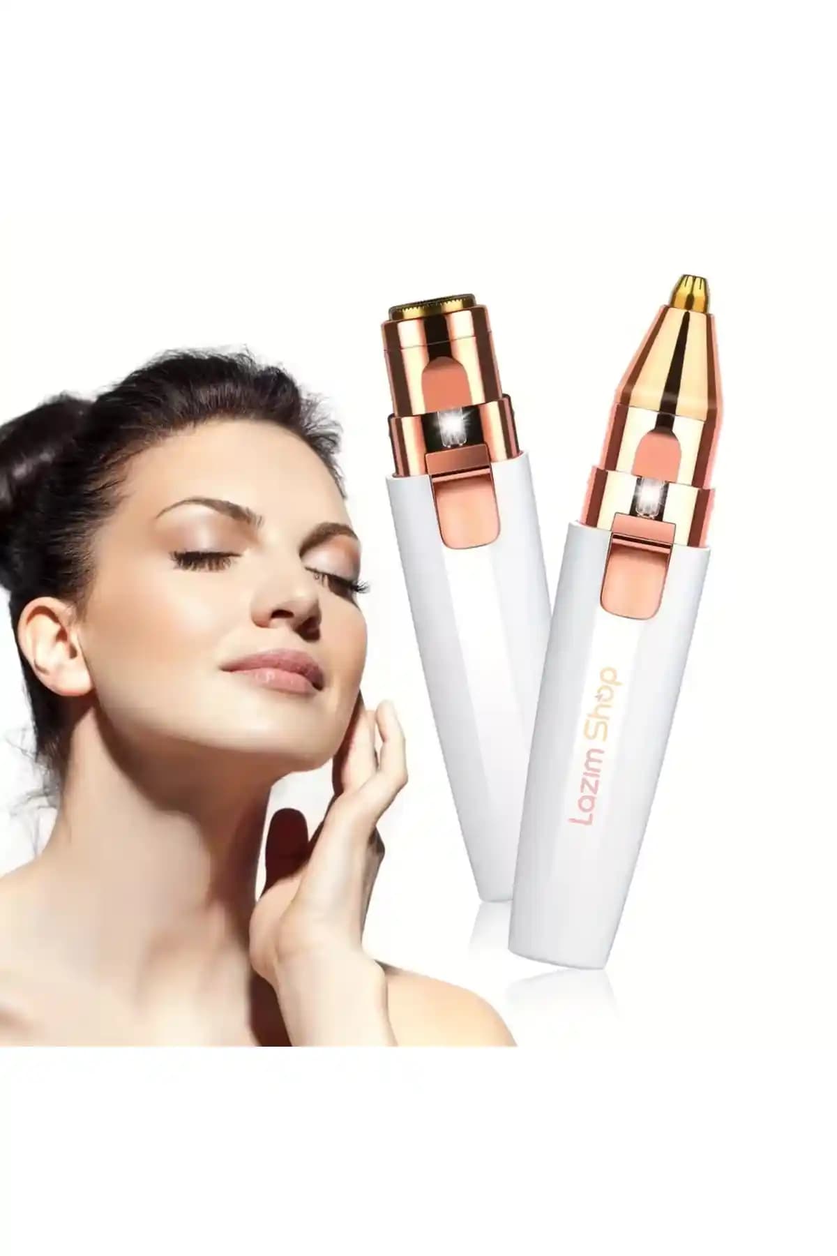 Lazım Shop 2 Başlıklı Şarjlı Tüy Temizleyici Epilasyon Aleti ile Pratik Yüz Bakımı