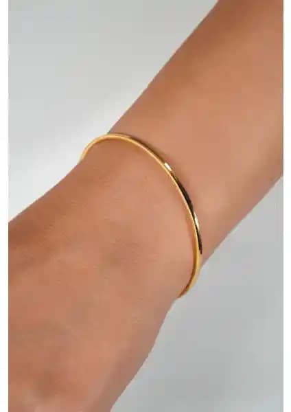 LesPeras Ajda 22 Ayar 10 gr İşçiliksiz Oluklu Altın Bilezik Zarif Tasarım