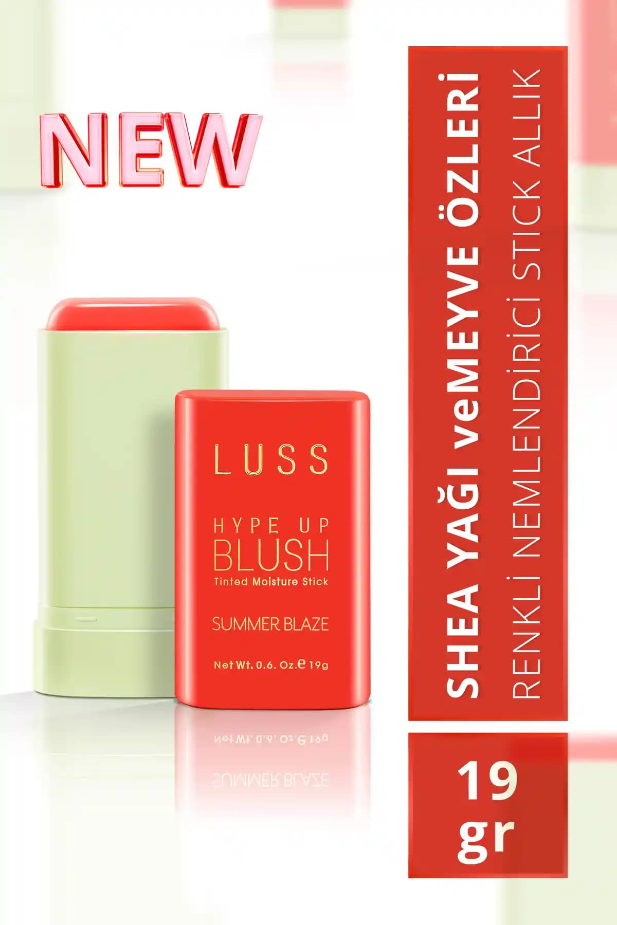 LUSS Hype Up Blush Stıck Summer Blaze: Canlı ve Nemlendirici Turuncu Allık