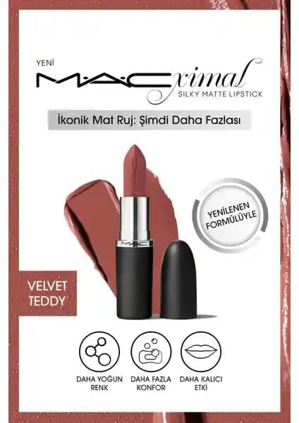 MAC M·A·CXIMAL Silky Matte Lipstick Velvet Teddy ve Kinda Sexy Mat Ruj Karşılaştırması