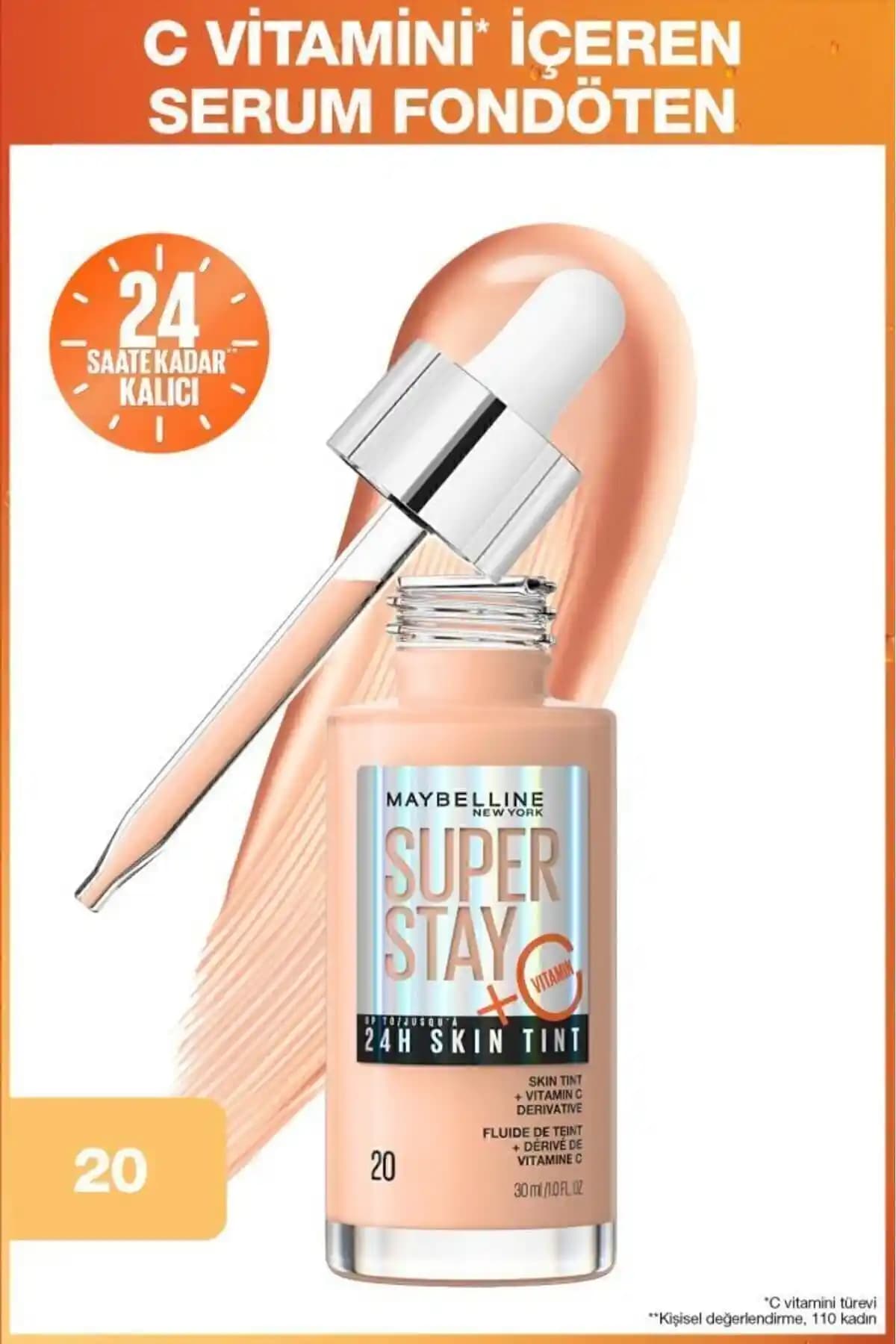 Maybelline New York Super Stay Skin Tint Fondöten - Yüksek Kapatıcılık ve Parlak Bitiriş