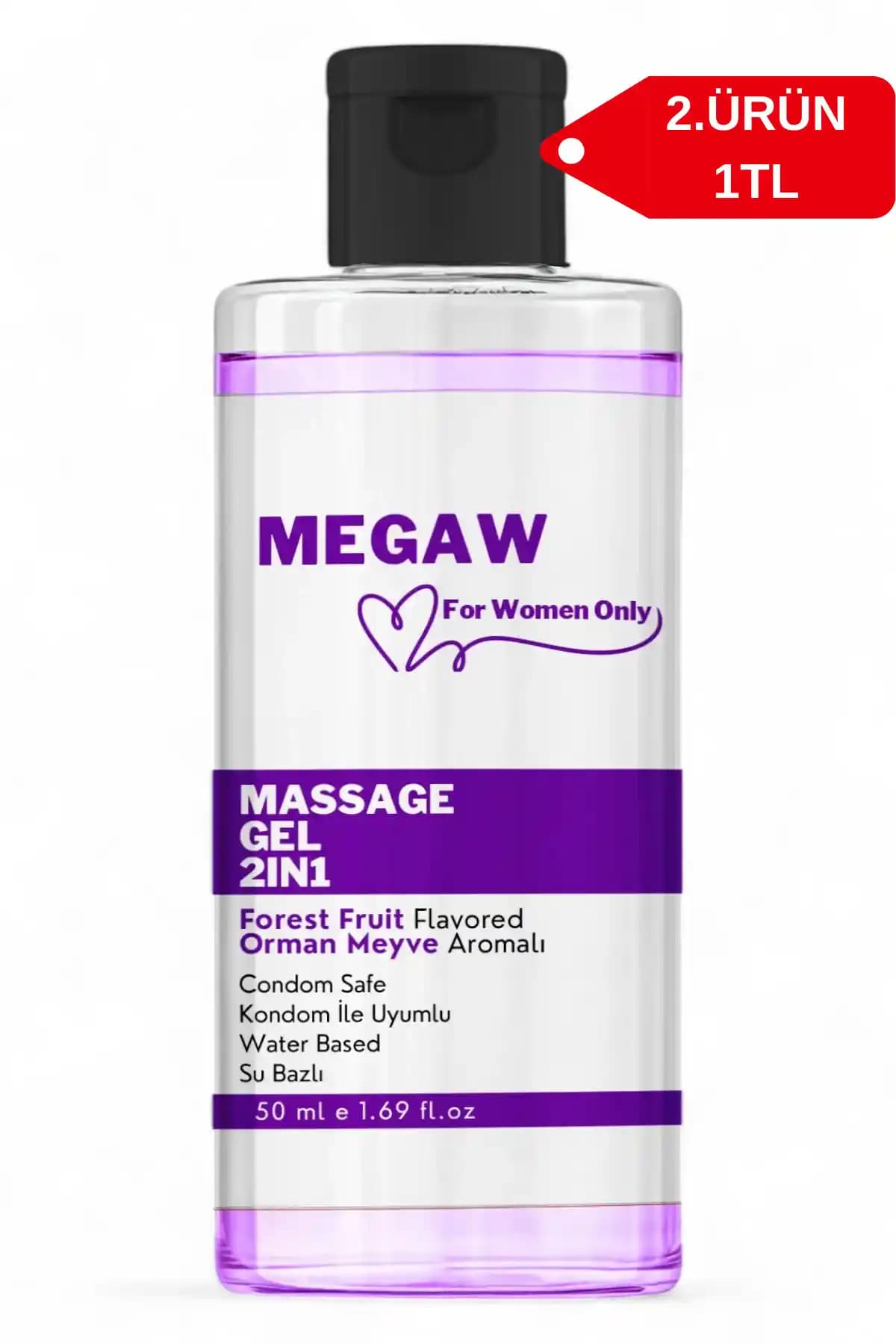 Megaw 50 ml Forest Fruits Su Bazlı Kayganlaştırıcı Jel ile Uzun Süreli Konfor