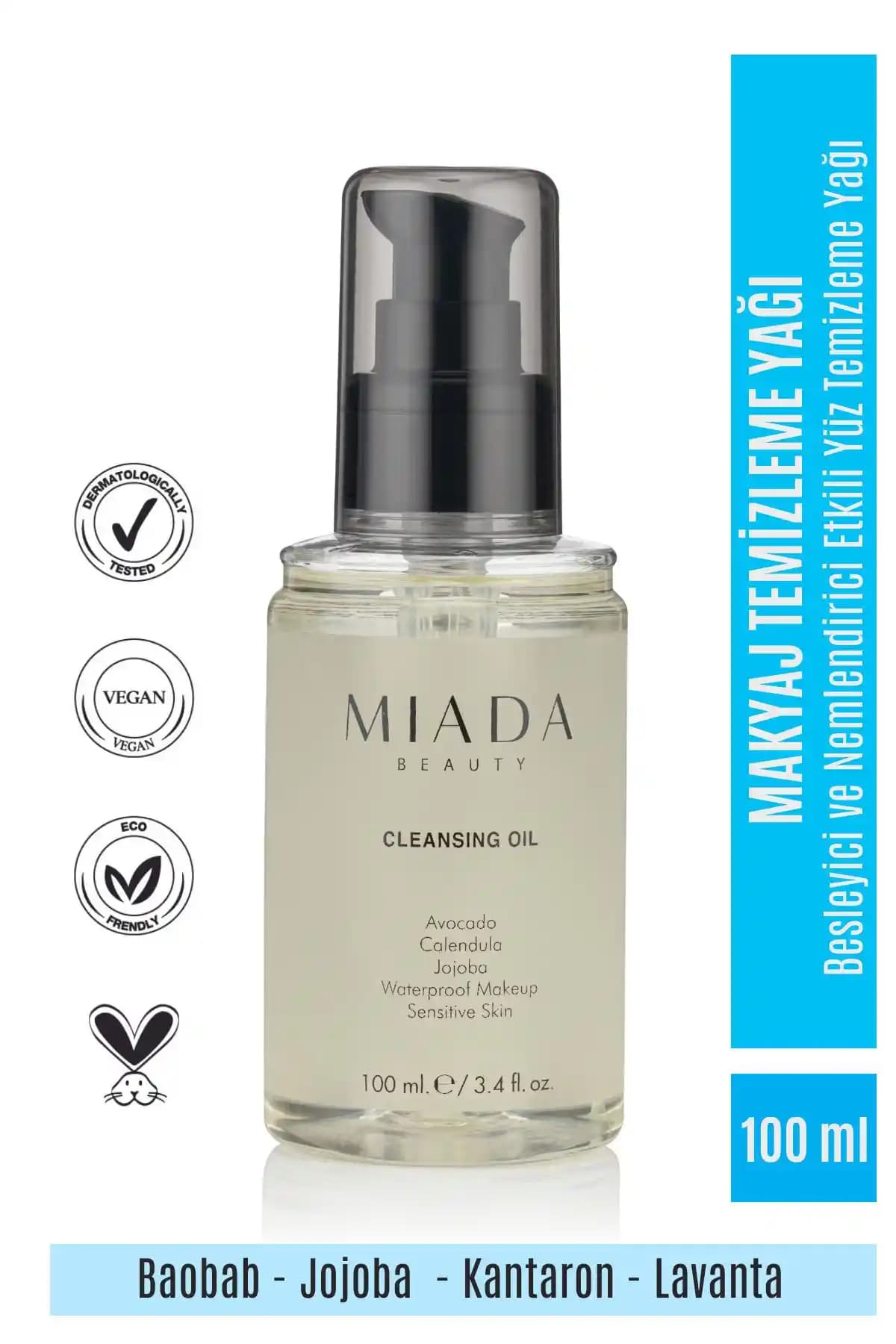 Miada Beauty Cleansing Oil 100 ml - Doğal ve Etkili Makyaj Temizleme Yağı