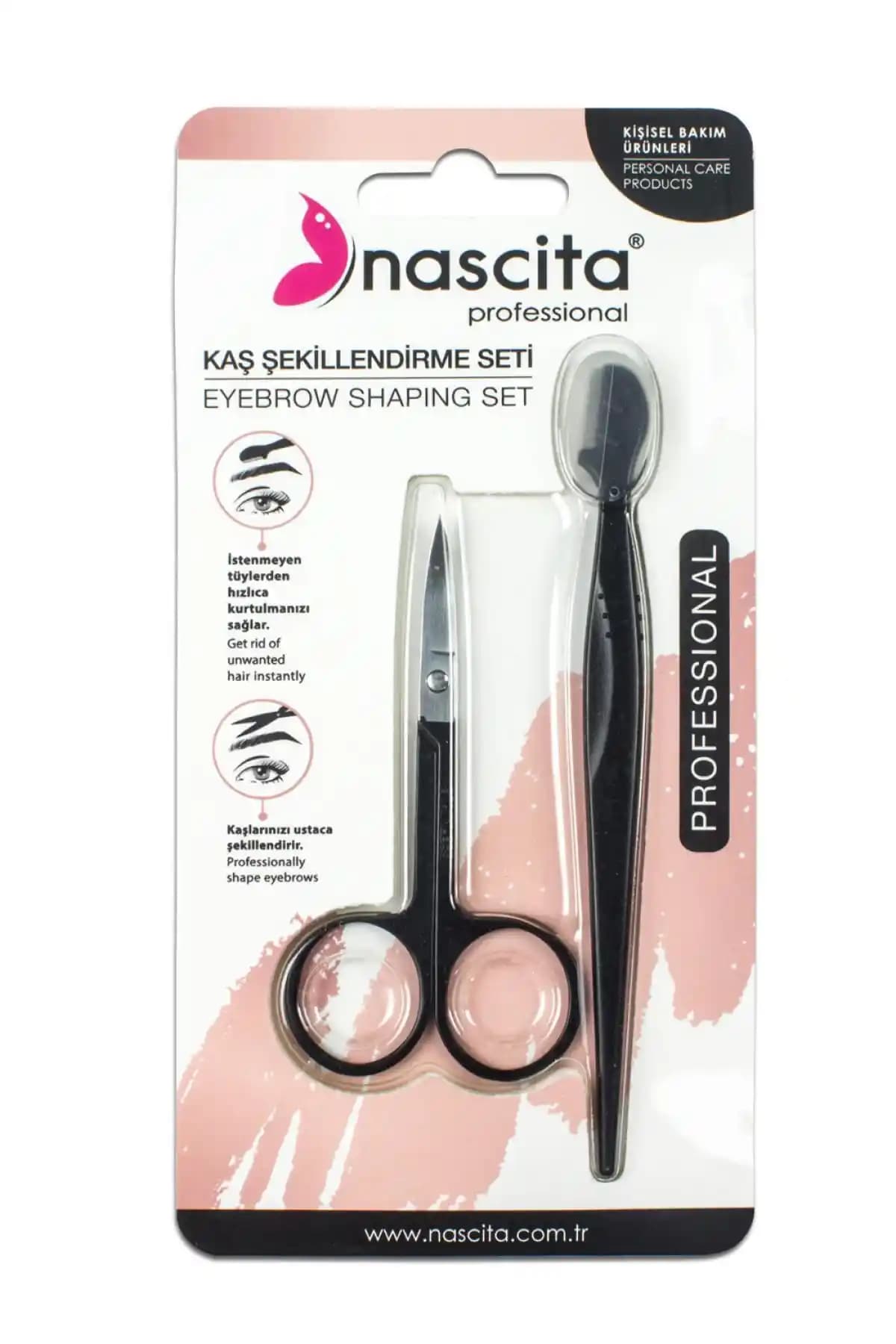 Nascita Ustura ve Kaş Makası Seti 2'li - 04: Keskin ve Pratik Kaş Şekillendirme Seti