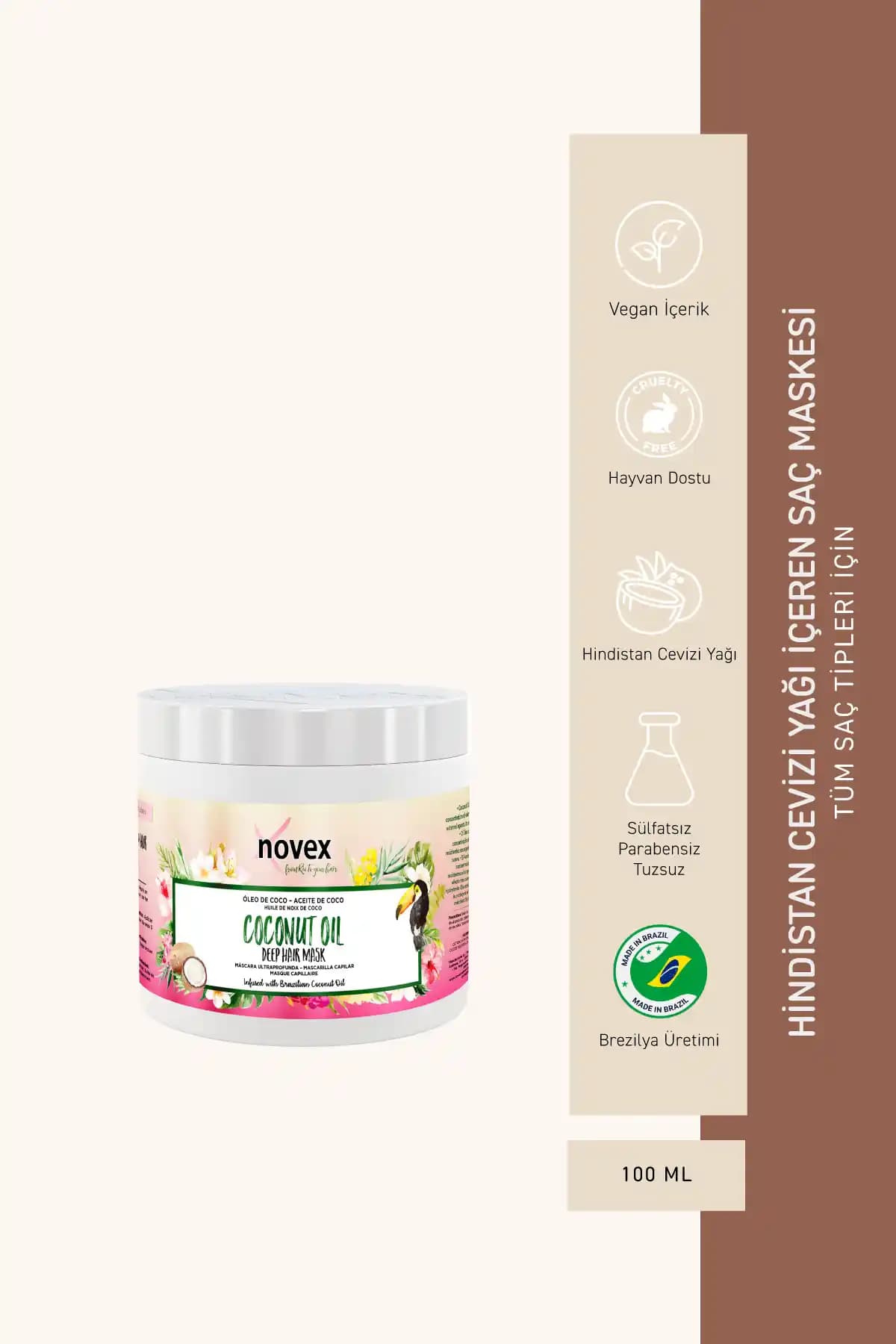 NOVEX Coconut Oil Saç Maskesi: Kuru ve Hasarlı Saçlar İçin Besleyici ve Onarıcı Çözüm