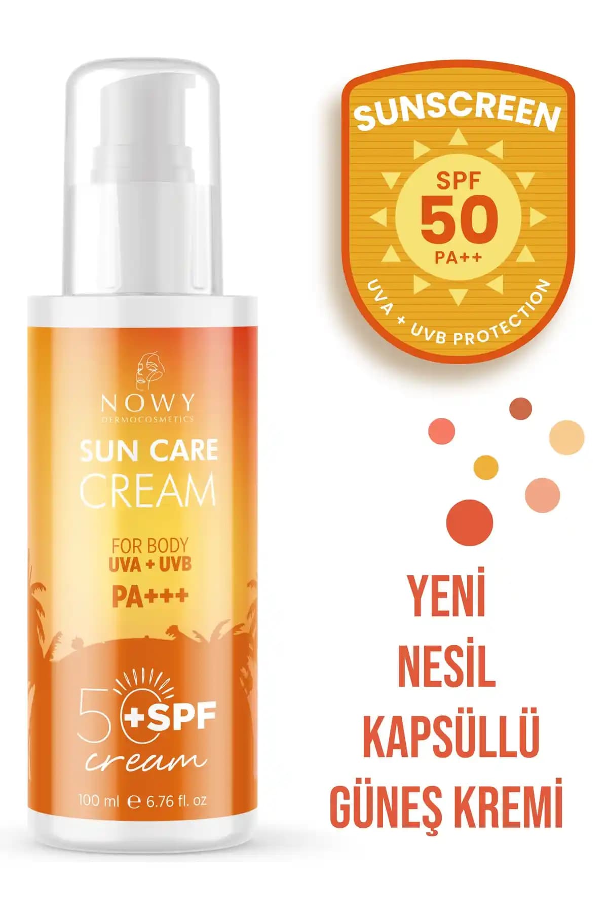 nowy SPF 50 UVB ve UVA Koruması Sağlayan Leke Karşıtı Yüz ve Vücut Güneş Kremi