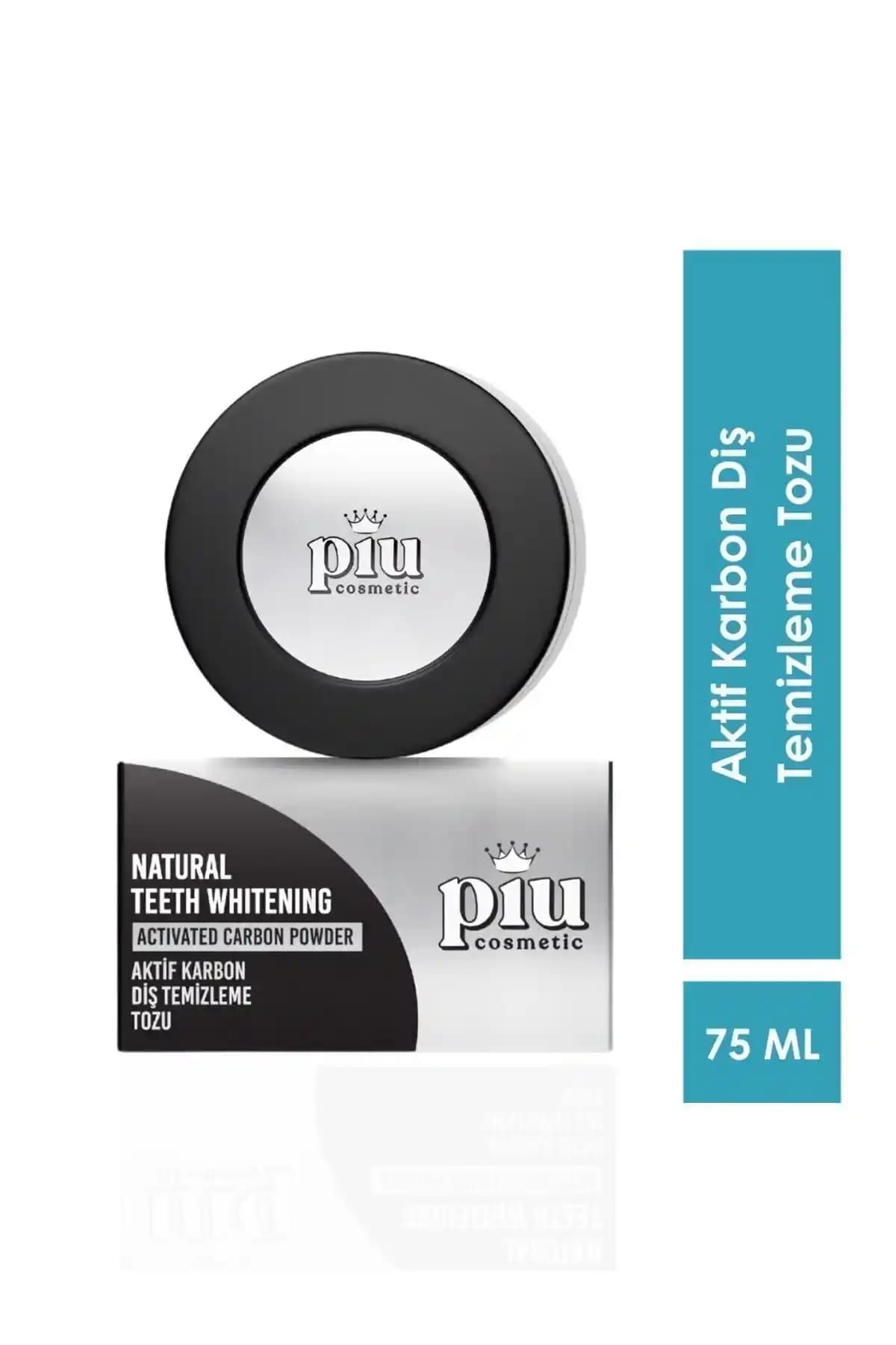 Piu Cosmetic Aktif Karbon Diş Temizleme Tozu 50 gr ile Doğal ve Etkili Beyazlık Sağlayın