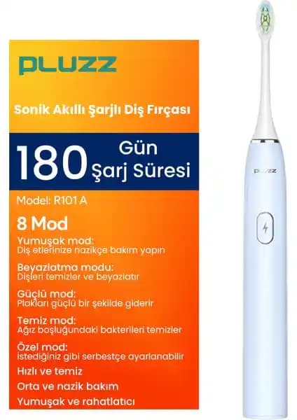 Pluzz R101A Sonik Şarjlı Diş Fırçası: Uzun Pil Ömrü ve Çoklu Temizlik Modlarıyla Etkili Ağız Bakımı
