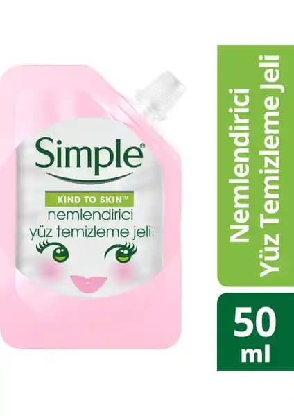 Simple Kind To Skin Mini Nemlendirici Yüz Temizleme Jeli 50 ml Seyahat Boyu