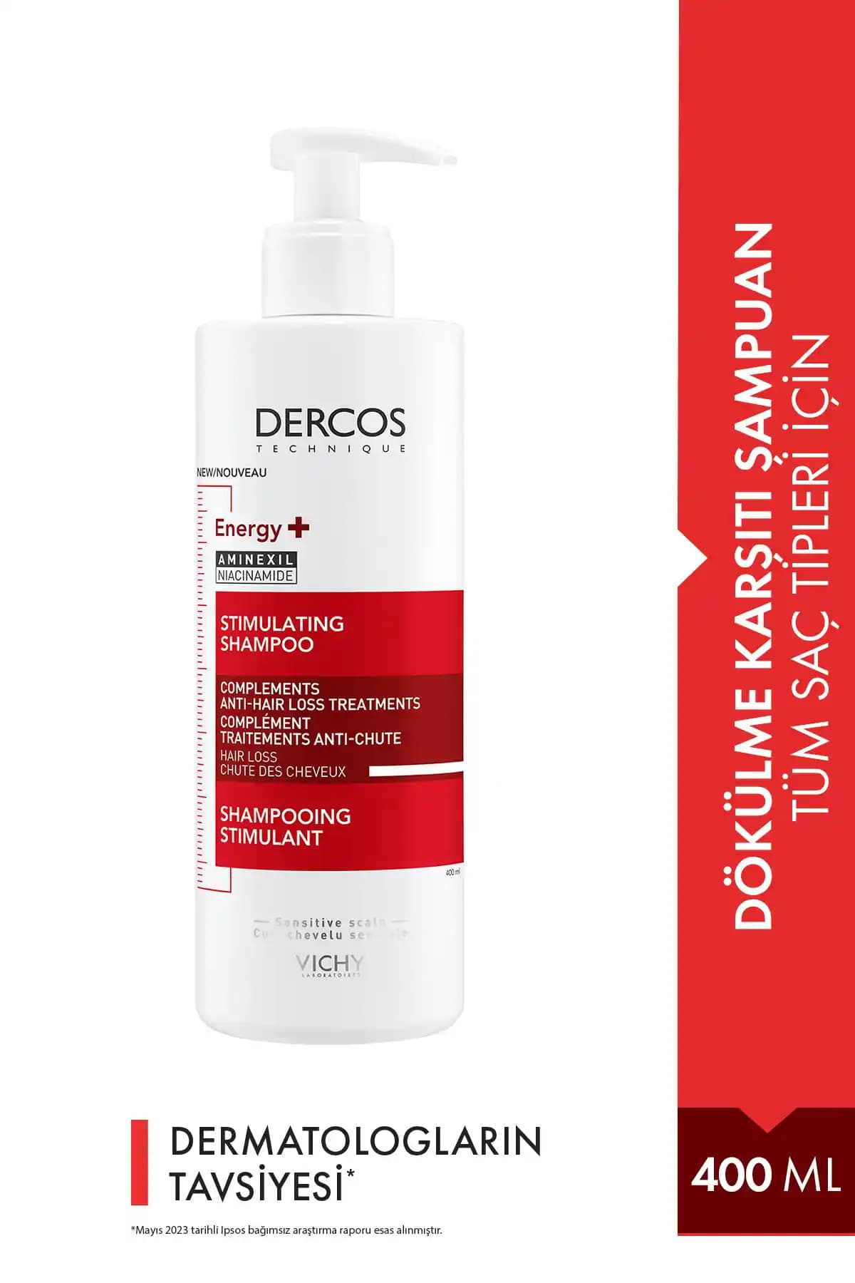 Vichy Dercos Energy+ Niasinamid İçeren Koparak Dökülme Karşıtı Şampuan 400 ml