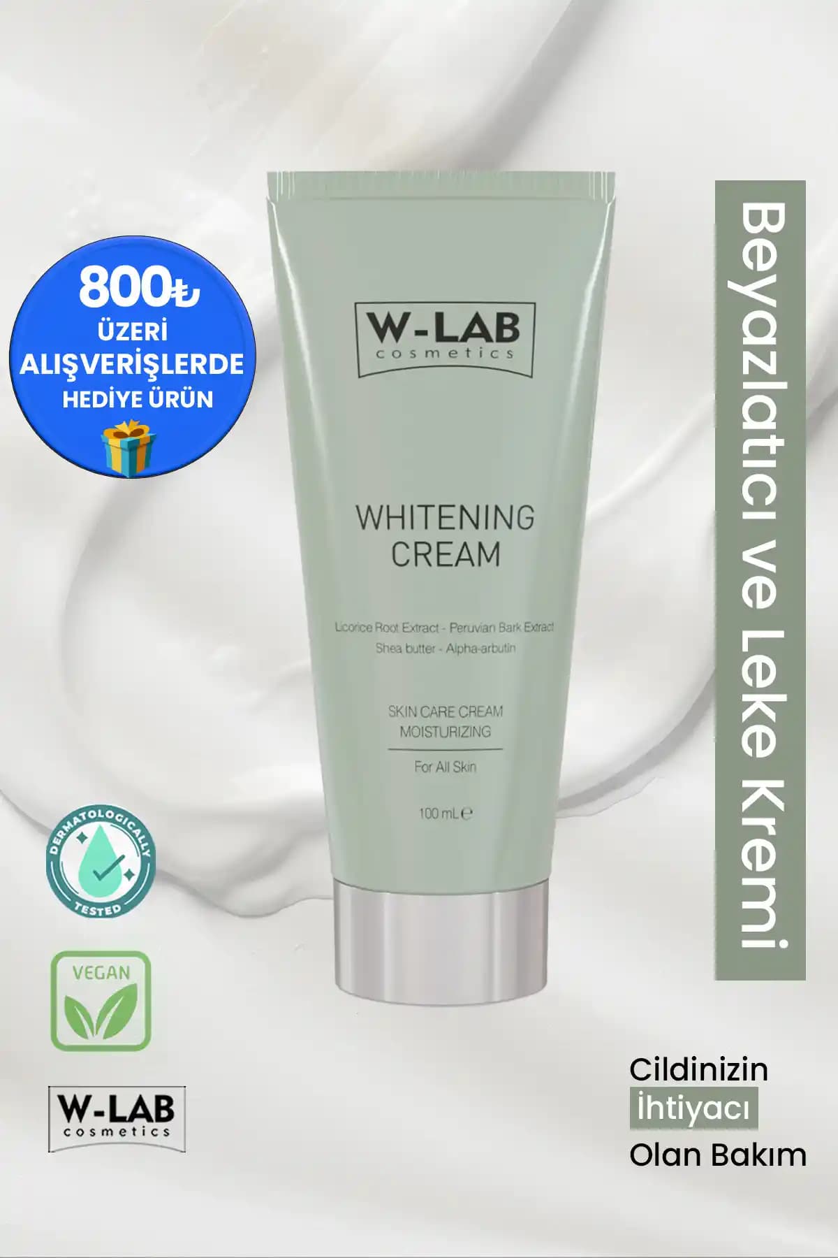 W-Lab Kozmetik Beyazlatıcı ve Leke Kremi 100 ml ile Cilt Tonunu Eşitleyen Etkili Bakım