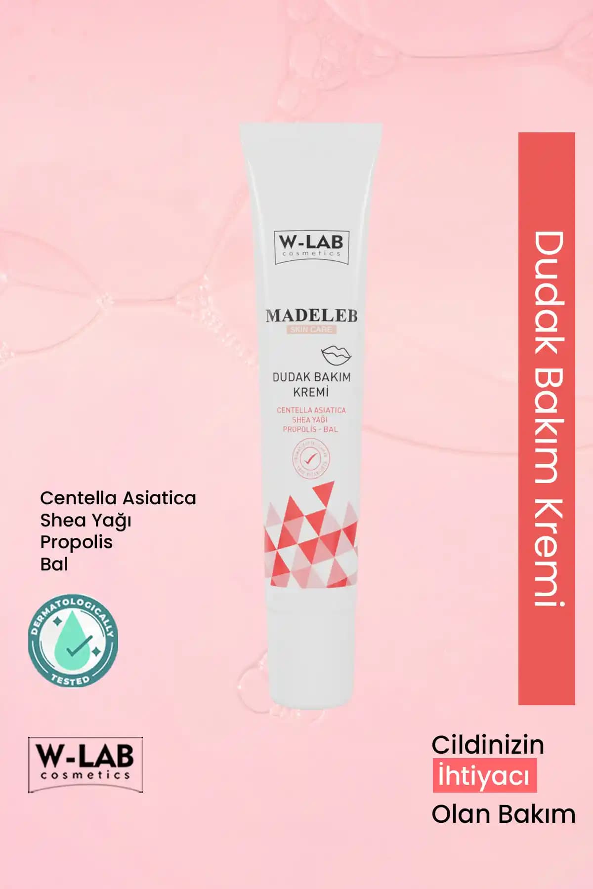 W-Lab Madeleb Dudak Bakım Kremi 20 ml: Doğal İçeriklerle Yoğun Nemlendirme ve Onarım
