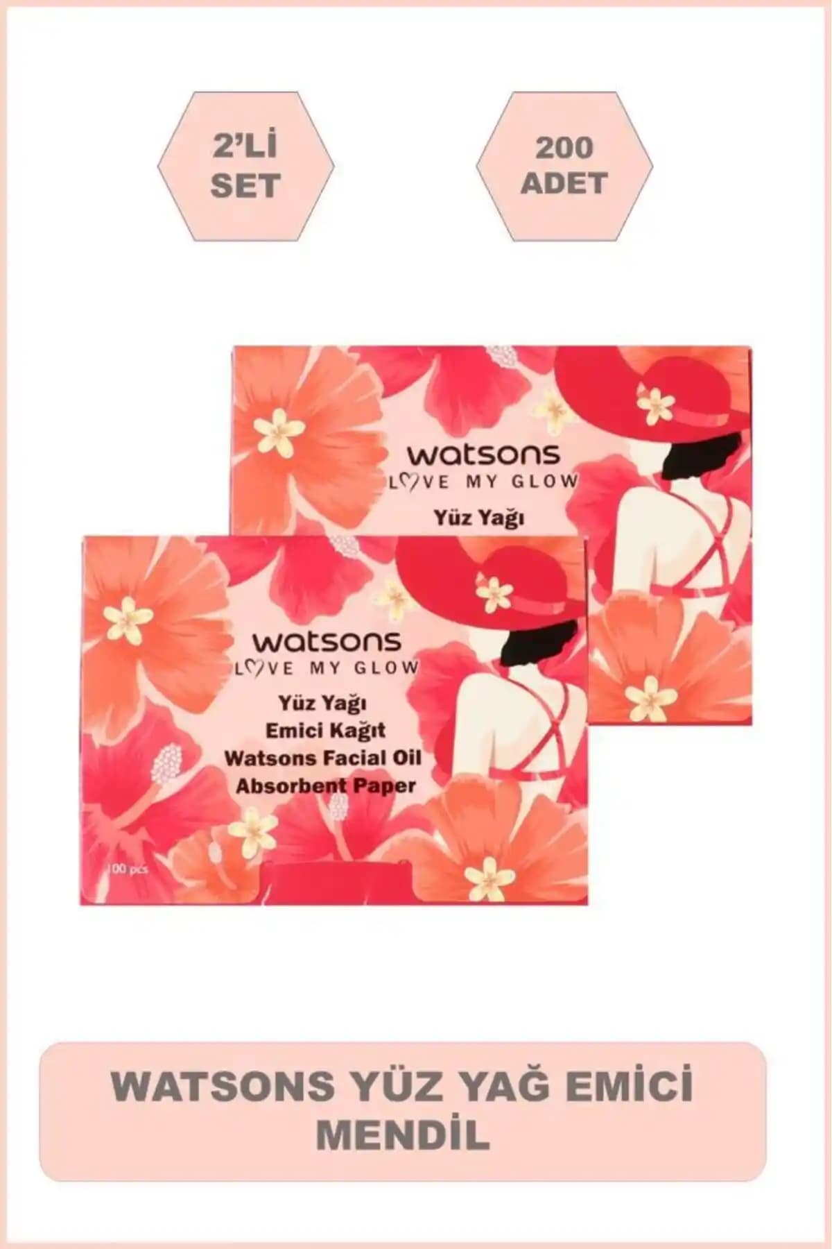 Watsons Yüz Yağ Emici Mendil 100*2 Adet ile Yağlı Ciltler İçin Etkili Matlaştırma