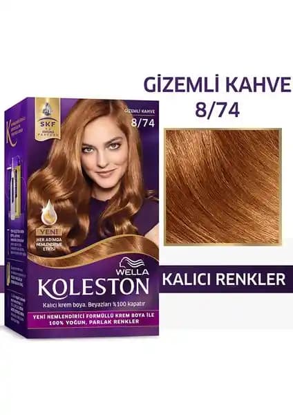 Wella Koleston Kit 8/74 Gizemli Kahve: Kalıcı ve Doğal Kahverengi Saç Boyası
