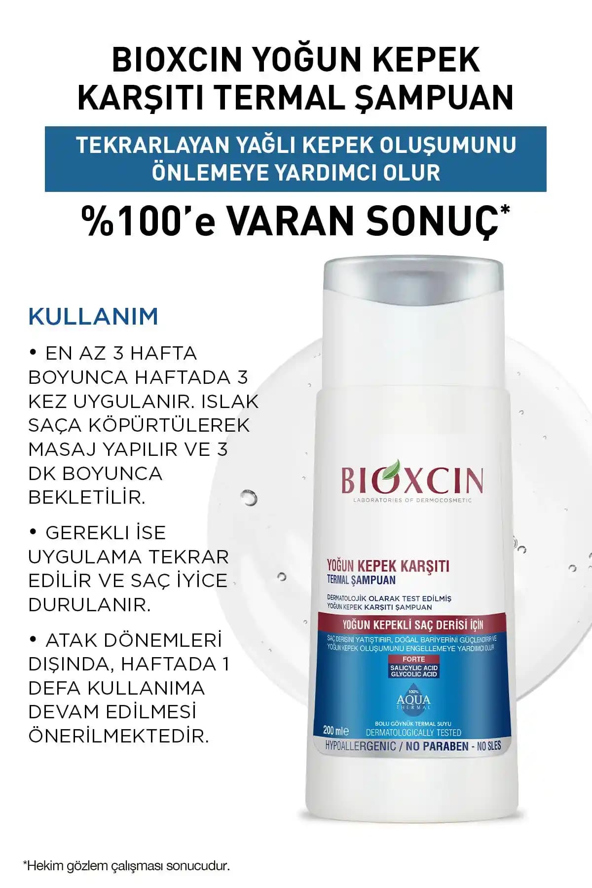 Bioxcin Aqua Thermal Yoğun Kepek Karşıtı Şampuan ile Kepekle Mücadelede Etkili Çözüm