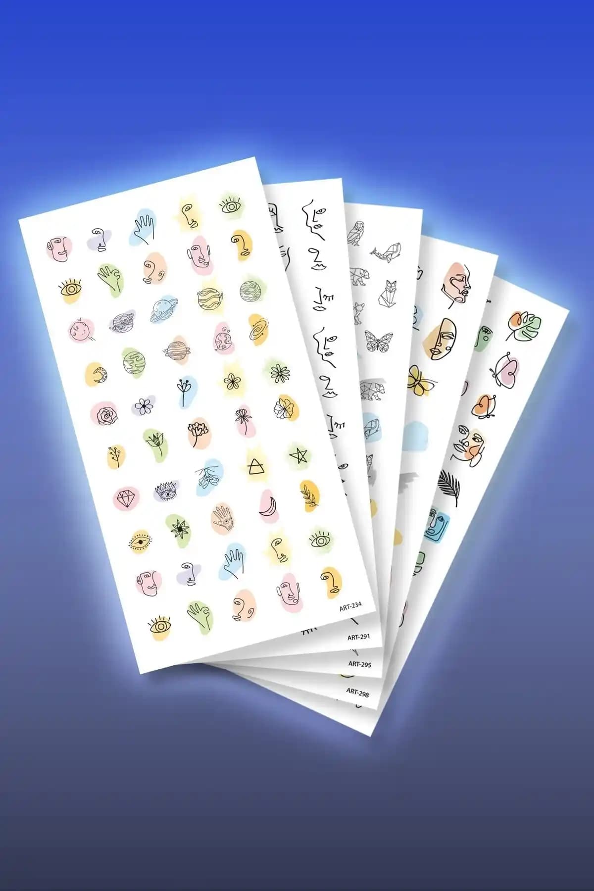 5'li Tırnak Dövmesi Seti: Çok Renkli ve Kolay Kullanımlı Nail Art Çözümü