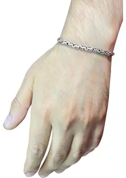 925 Ayar Gümüş Kral Zinciri Oval Bileklik Estetik ve Dayanıklı Tasarım