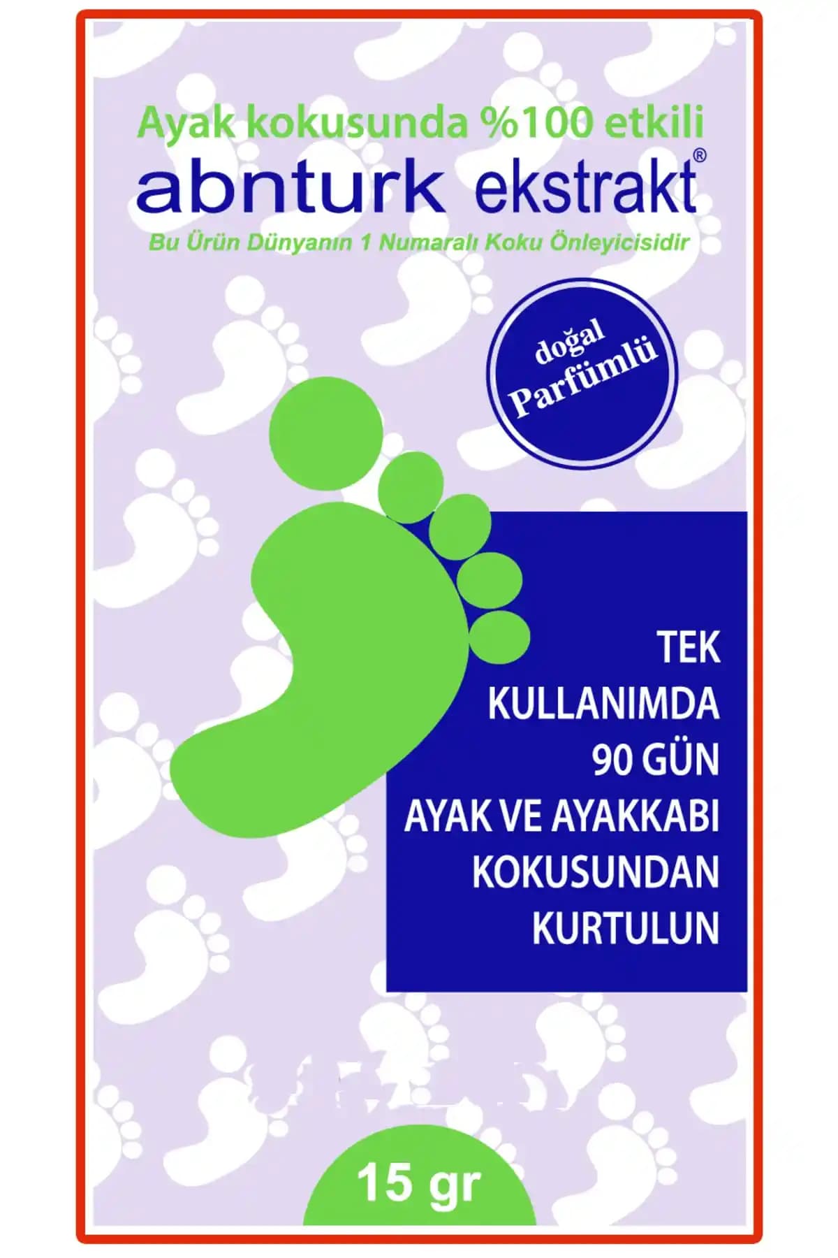 Abnturk Doğal Parfümlü Ayak Kokusu Giderici Toz 12'li Paket Uzun Süreli Ferahlık