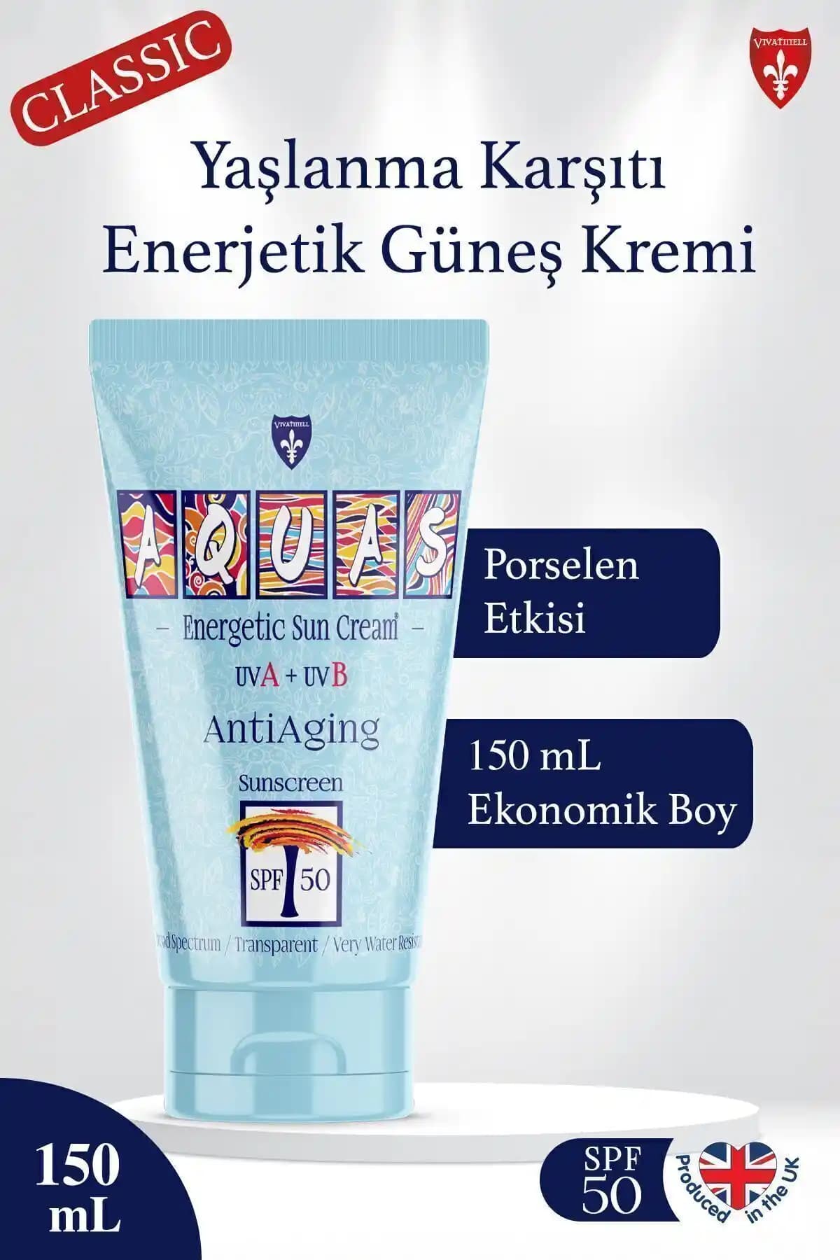 Aquas Classic Yaşlanma Karşıtı Enerjetik Güneş Kremi: Gelişmiş Koruma ve Bakım Çözümü