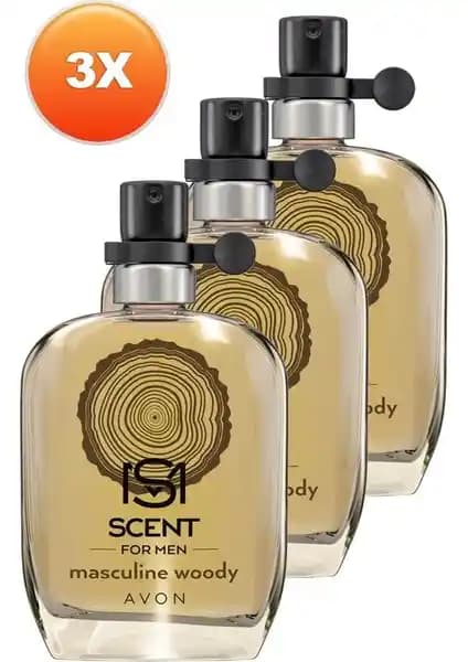 Avon Scent Masculine Woody Erkek Parfüm Seti 30 Ml Üçlü Koleksiyon Modern ve Odunsu Aromalar