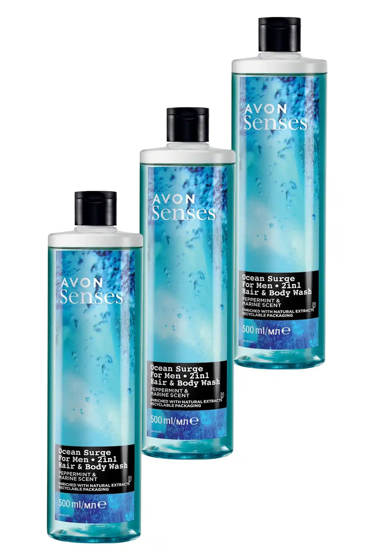 Avon Senses Ocean Surge Erkekler İçin Ferahlatıcı Deniz ve Nane Kokulu Duş Jeli 500 ml