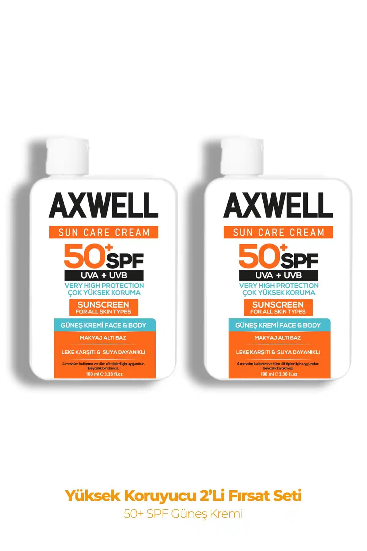 AXWELL SPF 50+ Güneş Koruyucu Seti: Yüksek Koruma ve Cilt Sağlığı İçin Uygun
