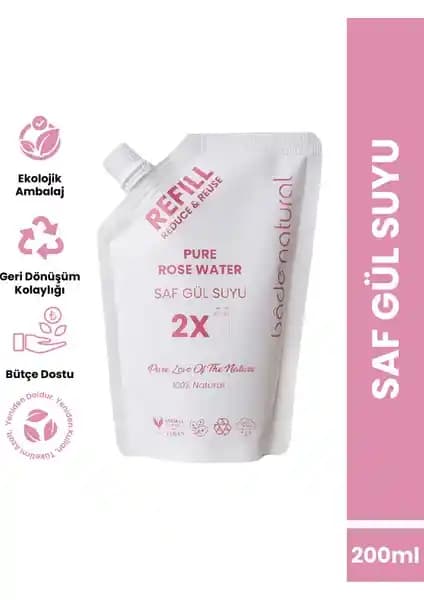 Bade Natural Gül Suyu Aydenlatıcı Tonik Refill: Doğal ve Sürdürülebilir Cilt Bakımı Çözümü