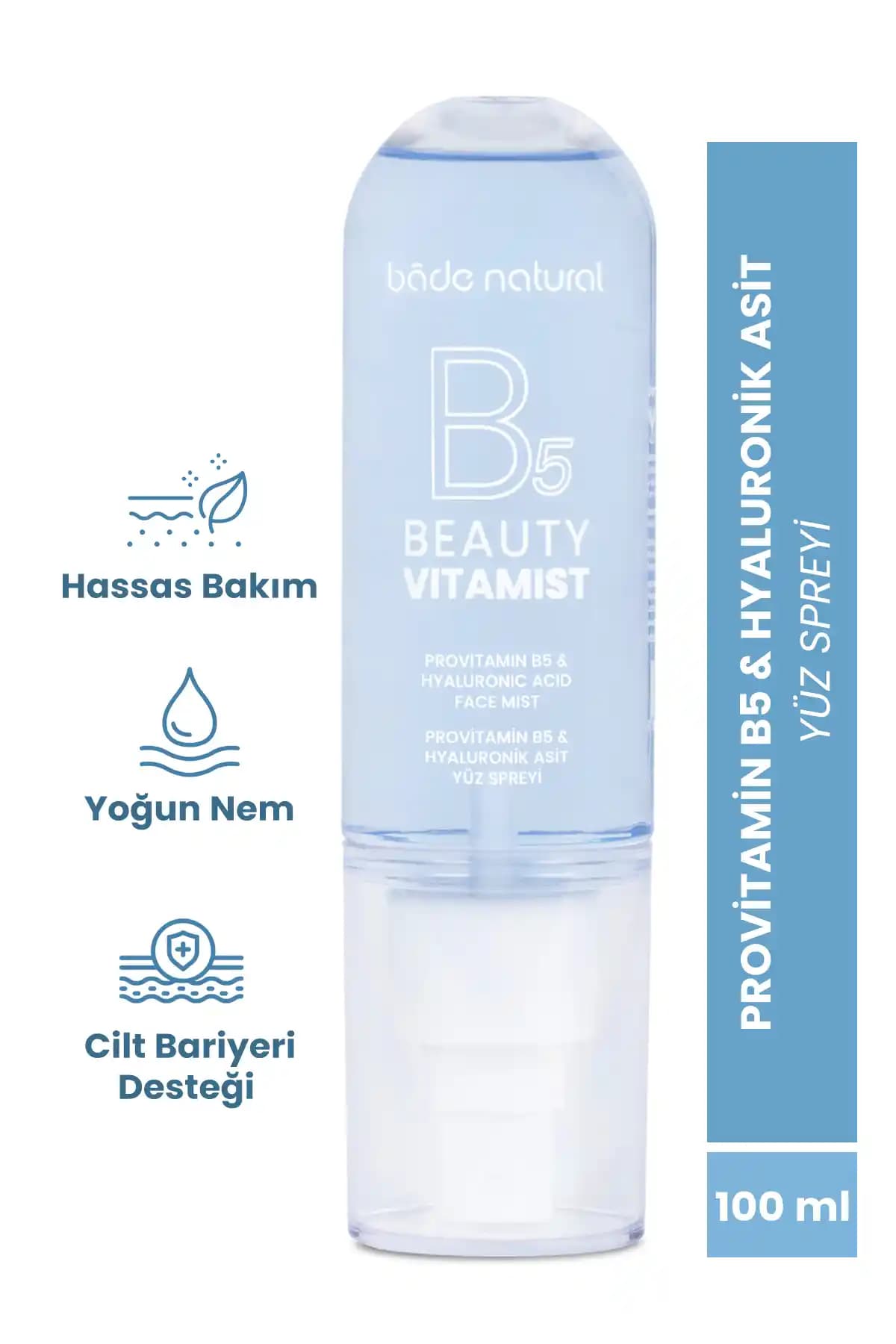 Bade Natural Vitamist Provitamin B5 ve Hyaluronik Asit Yüz Spreyi: Doğal ve Hafif Nemlendirme Çözümü