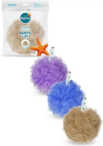 Balmy Naturel 3'lü XLarge Banyo Lifi: Hijyen ve Konforu Bir Arada Sunan Temizlik Aksesuarı