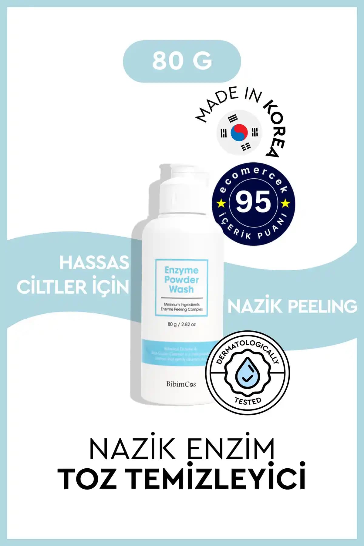 Bibimcos Enzyme Powder Wash Hassas Ciltler İçin Güçlü ve Doğal Temizleme Çözümü