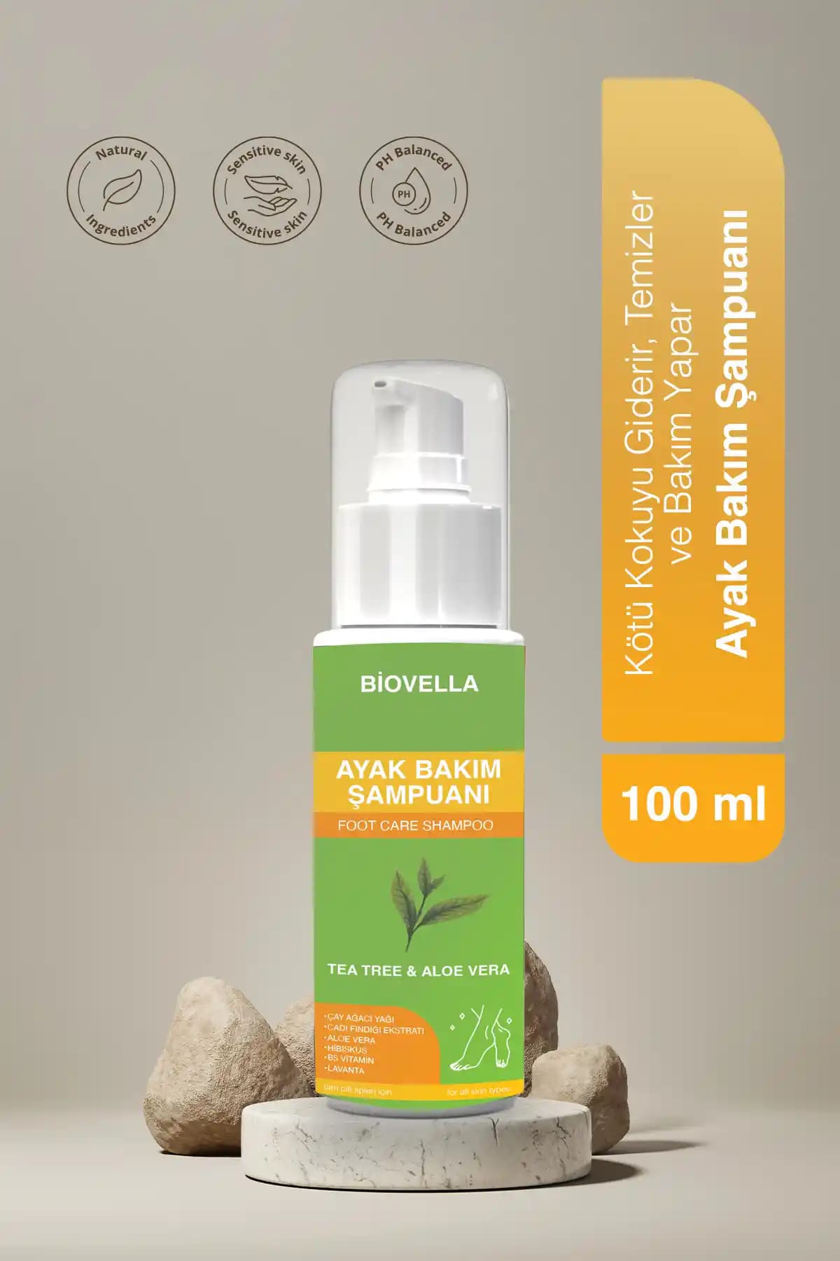 BİOVELLA Ayak Kokusu Giderici Nemlendirici Şampuanı Doğal ve Etkili Ayak Bakım Çözümü