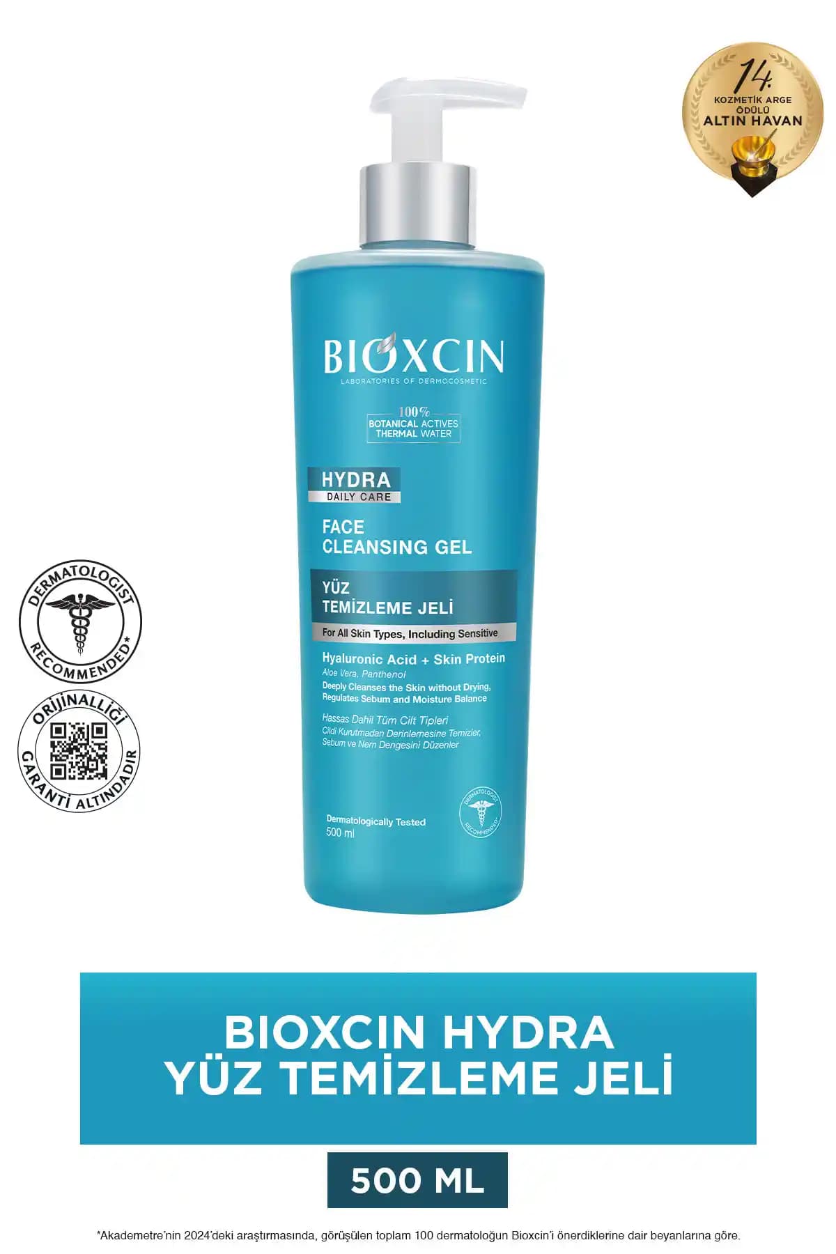 Bioxcin Hydra Kuru ve Hassas Ciltler İçin Yüz Temizleme Jeli 500 ml ile Derinlemesine Temizlik ve Nemlendirme