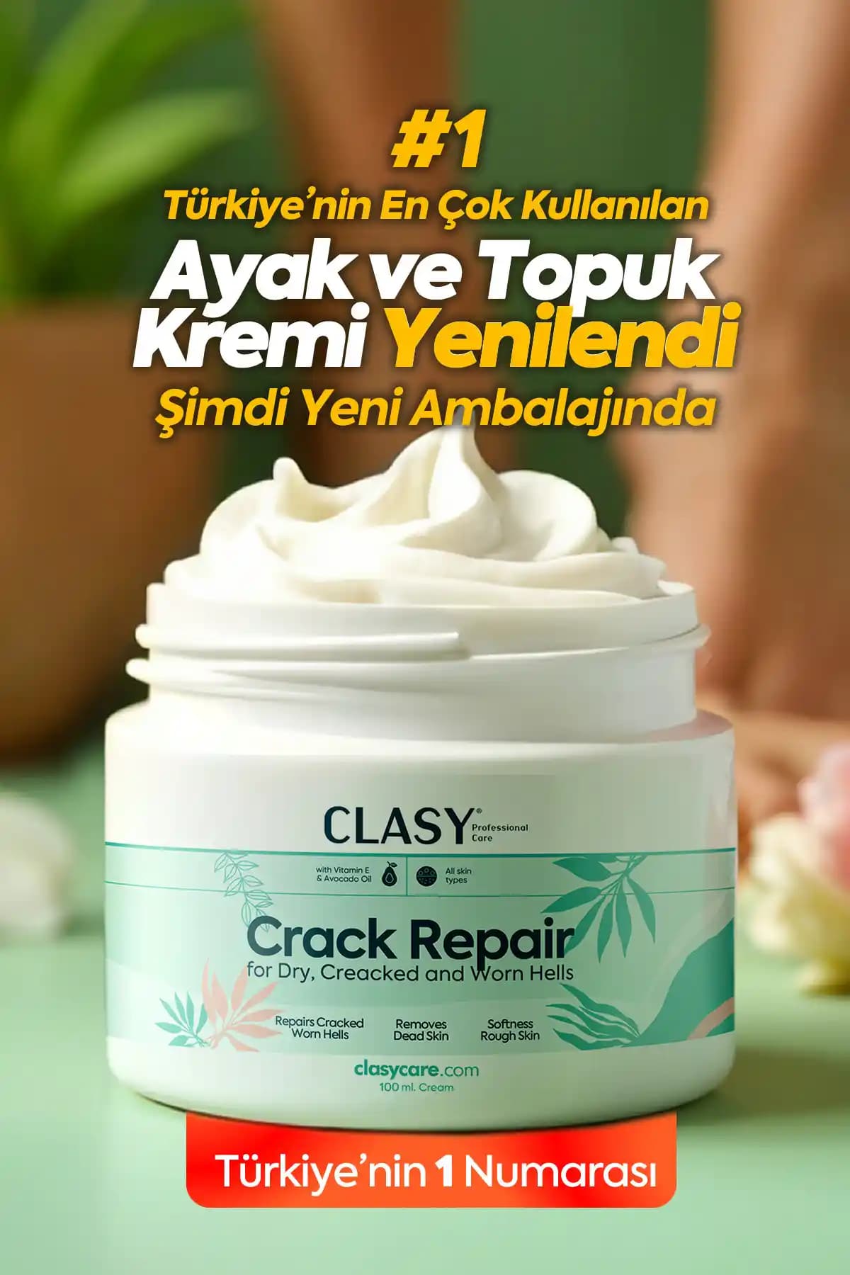 Clasy Care Ayak ve Topuk Çatlak Kremi: Doğal İçeriklerle Etkili Ayak Bakımı Çözümü
