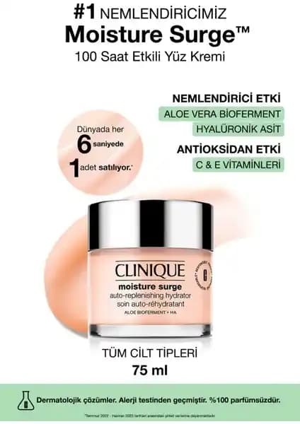 Clinique Moisture Surge 100 Saat Etkili Nemlendirici Yüz Kremi Ürün Özellikleri ve Kullanıcı Yorumları